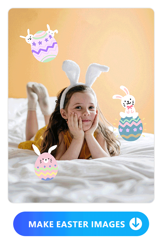 add bunny stickers to photo with PhotoDirector